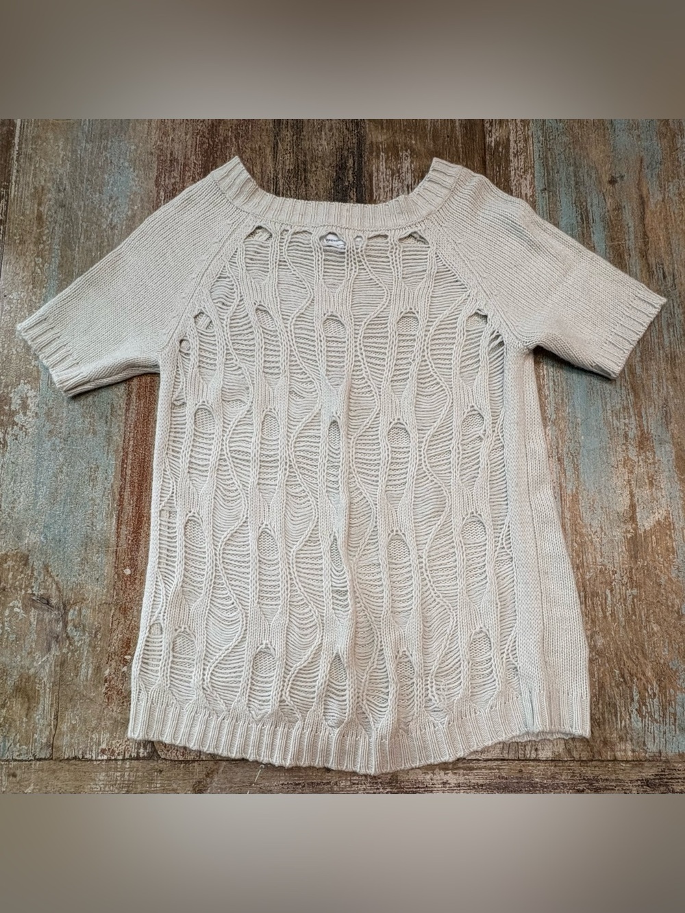 French Connection Cream Open-Weave Sweater